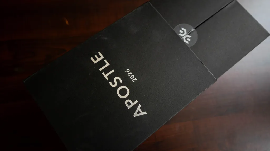 Elysian Apostle 2026 box halfway out of the cover