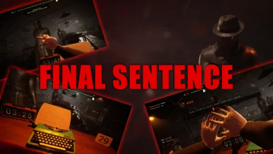 Final Sentence wordmark surrounded by gameplay screenshots