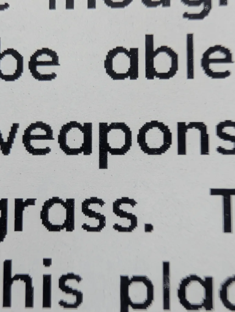 close up of text on the Xteink X3 screen