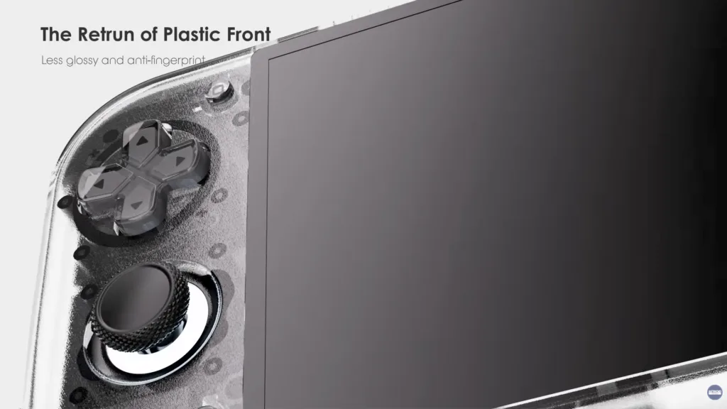 A promotional picture showing the device's plastic front. 