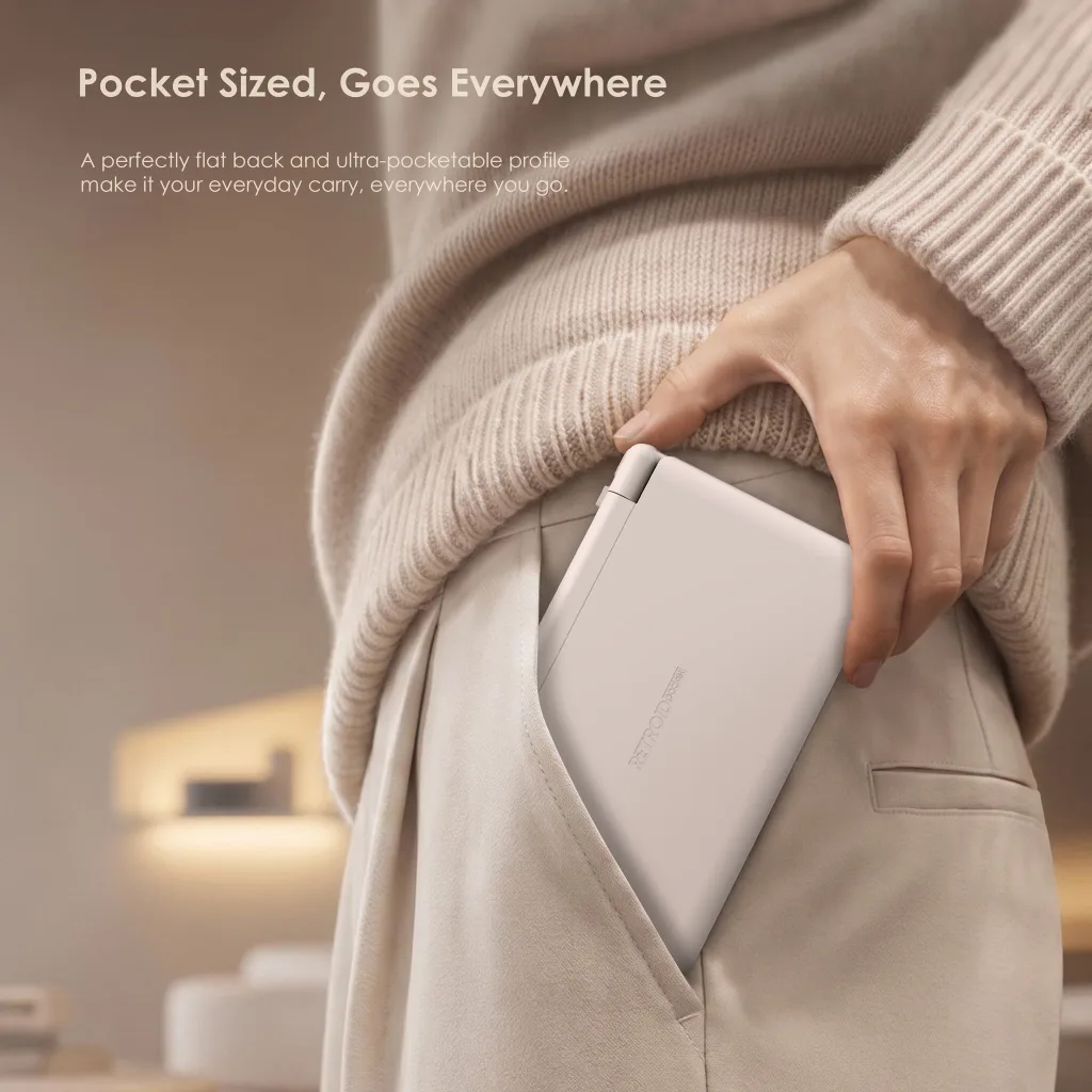 A picture showcasing the pocketability of the Duo Lite.